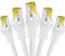 BIGtec LAN Kabel 5 Stück 0,15m Netzwerkkabel CAT7 Ethernet Internet Patchkabel CAT.7 weiß Gigabit doppelt geschirmt Netzwerke Router Switch 2 x Stecker RJ45 kompatibel zu CAT.5 CAT.6 CAT.6a CAT.8