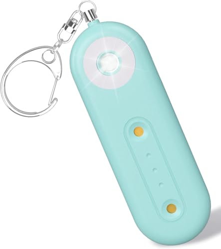 ROTOPATA Selbstverteidigung Taschenalarm für Frauen, Aufladbar Persönlicher Alarm Schlüsselanhänger, 130DB Schrillalarm Self Defense Siren Keychain mit LED Stroboskoplicht für Kinder (Hellblau)