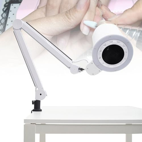 Nettoyeur d'ongles professionnel, collecteur de poussière d'ongles, aspirateur de table puissant à vitesse réglable sur 10 niveaux pour salon ou manucure à domicile, avec LED à intensité variable