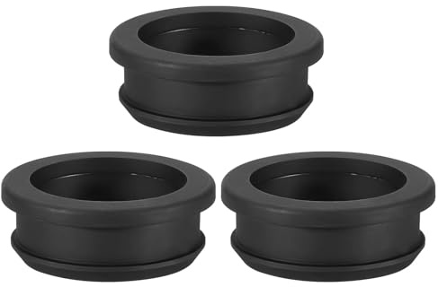 PATIKIL 40.6mm / 1-5/8 Inch Drill Hole,1-3/8 Inch ID Rubber Grommets, 3Pcs Top Hat Grommet for Wiring Eyelet Ring Gasket Automotive Firewall Cable Hole Plugs Wires Protection, Black