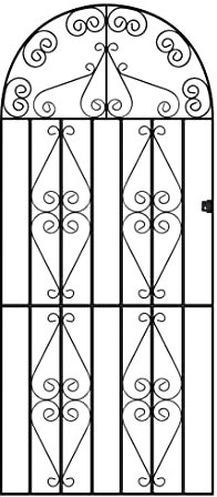 Stirling Scroll Tall Bow Top Metal Garden Gate Galvanised Wrought Iron Style Swing Gates (762mm Gap x 1755mm High ST40ZP)