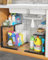 UMDONX 2 Pack Under Sink Storage Kitchen Organiser Pull out Drawers 2 Tier -5 Height Adjustable Option, Organisation for Bathroom Pantry Cabinet - Black Durable Metal Frame