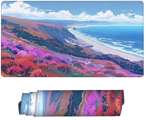 Tapis de Souris XL Rose 900x300x3mm, Texturée Résistant à Usure Lavable Tapis Souris Paysage Grand Tapis de Souris Gamer avec Surface en Caoutchouc Antidérapant Résistant Tapis de Bureau,Bureau H2-465