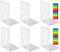 3 Paires Serre Livre, Cale Livre en Métal Rangement Livre Bloc Livre, Serre-Livres pour étagères Séparateurs de Livres Anti-Rayures Porte-Livres pour Bureau, Ecole et Maison (Blanc)