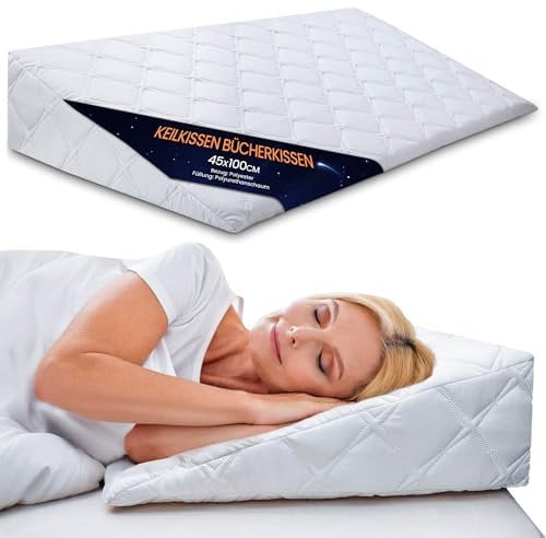Totsy Baby Keilkissen für Bett und Sofa – 45x100 cm Lesekissen und Schaumstoff Rückenkissen Ideal zur Verwendung als Matratzenkeil Reflux kopfteil Kissen oder Bettkeil für Erwachsene