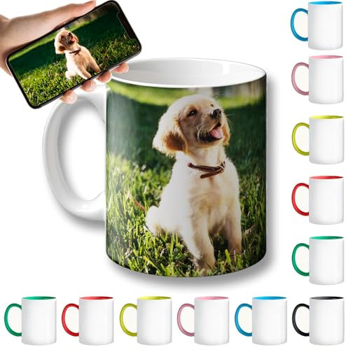 OOPS Taza mug personalizada con foto y/o texto | 100% Personalizable | 1, 2, 3 o 4 fotos | Regalo para Bodas, Cumpleaños, San Valentín y Recuerdos (Taza, 330ml)