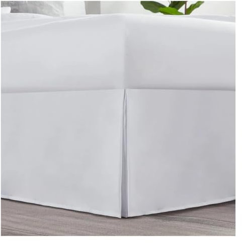 MOVDARL Cache-sommier plissé sur mesure en tissu résistant au rétrécissement et à la décoloration - 35,6 cm de hauteur (sans plate-forme) - Blanc - 80 x 190 x 35 cm