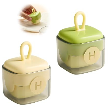 FINELYCR Rodillo Quitapelusas Reutilizable, 2 Piezas Mini Rodillo de Pelusa Portátil, Lavable Rodillo de Pelusa Reutilizable, para Pantalones, Ropa, Muebles, Amarillo y Verde