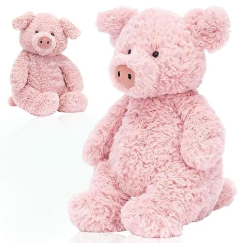 QYEHF Schwein Plüsch Plüschtier,Weiche Spielzeugpuppe Kissen,28CM für Kuscheln Jungen Mädchen Kinder Geburtstag Geschenk Weihnachten Geburtstagsgeschenk