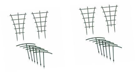 TOYANDONA 2 Ensembles Pied De Vigne Grimpante Escalade des Stands Vignes Titulaires Plantes D'intérieur Cage De Support De Fleurs Treillis De Support De Plantes Matériel PP Vert 8 Pièces * 2