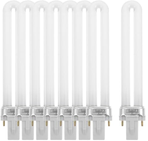 Nagelgellampe 9w aus Glas, für LED Gel und UV Gel | Ersatzlicht für Maniküre, Weißes 8 Stück, für Salon und Selbstgemacht Anwendungen