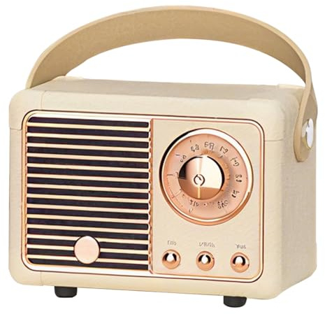 DAJASD Nostalgie Radio Klein, Mini Bluetooth Lautsprecher, Retro Radio Bluetooth Speaker, FM Retro Radios mit unterstützt USB/TF/AUX/Freisprechanrufe