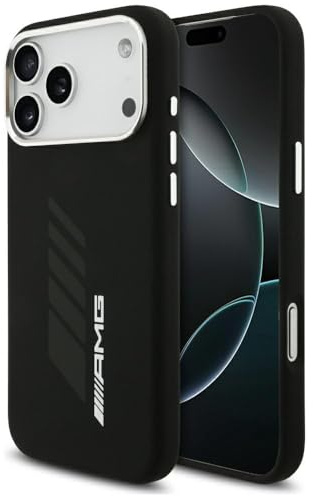 CG MOBILE AMG Silikon-Übergröße Rhomben kompatibel mit MagSafe Hülle für iPhone 17 Pro Max (Schwarz)