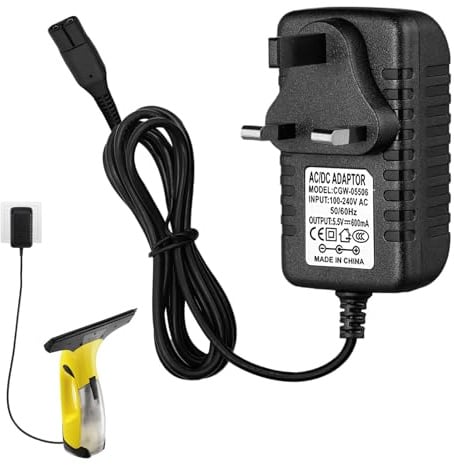 Charger for Karcher Window Vac Cleaners,for Karcher Windows Vacuum Cleaner Charging,Charger for Kar-cher WV1 WV2 WV5 WV50 WV50 PLUS WV55 WV60 WV70 for Kar-cher Win-dow Cleanup Replenisher