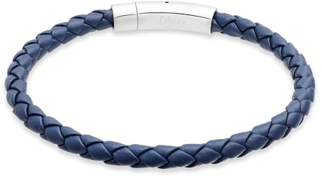 s.Oliver Herren Schmuck – Armband aus Leder mit Edelstahldetails – Klassisch, Zeitlos und Maskulin – Perfekte Geschenkidee