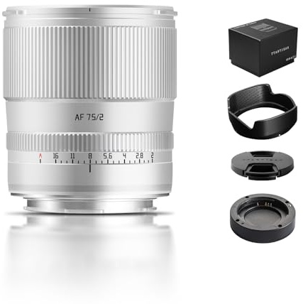 TTARTISAN 75 mm F2 AF Porträttobjektiv för L-Mount, Silver