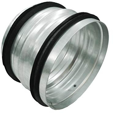grow-fritz Aussenanschluss mit Dichtungsgummi 125 mm Rohrverbinder für Schläuche Rohre Verbindungsstück Lüftung Abluft