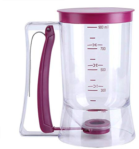 Dosatore di pastella, tazza, utensile per la cottura al forno, ideale per cupcake, muffin, crêpe, torte, waffle, con scala graduata, da 900 ml