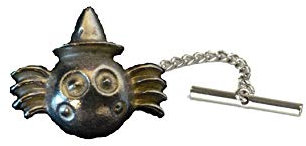 Giftsforall ft115a Krawattennadel mit Kette aus englischem Zinn, 3,3 x 2,8 cm