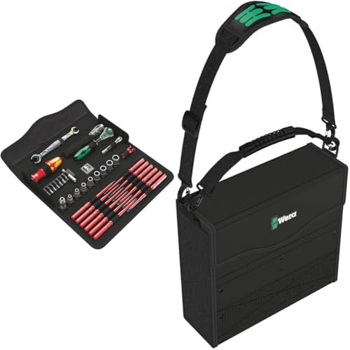 Wera 05135926001 KK W 1 Kraftform Kompakt W1 Wartung, Werkzeug-Set, 35-teilig, Schwarz, Stück & 2go 2 Werkzeug-Container, 3-teilig, 1 Stück, 05004351001