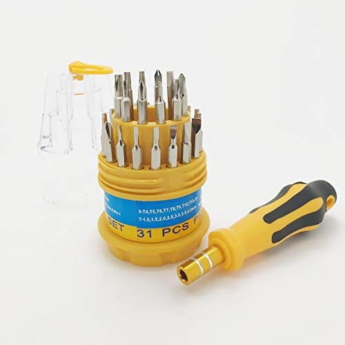 Numerva 31 in 1 Precision Mechanics Screwdriver Set: Phillips, Slot, Torx, Allen, Tri-Wing, X2 Point, Spanner; Ergonomic, Magnetic Tip; Ideal for Small Electronic Device Repair
