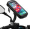 ENONEO Soporte Movil Moto Impermeable 360° Rotación Soporte Telefono Motocicleta con Cubierta de Lluvia Funda Soporte Smartphone Moto Retrovisor para Telefono hasta 6.7 Pulgada (Negro)