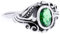 WINDALF Damen Mittelalter-Ring SÎNA 10 mm Grüner Smaragd 925 Sterlingsilber (Silber, 56 (17.8))