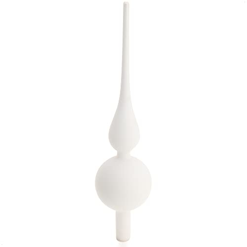 com-four® Weihnachtsbaumspitze matt - Christbaumspitze aus echtem Glas für Weihnachten - Tannenbaumspitze für den Christbaum, 28 cm