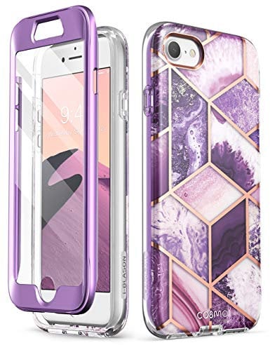 i-Blason Glitzer Hülle für iPhone SE (4,7) 2020 iPhone 8/iPhone 7 Handyhülle Bumper Case 360 Grad Schutzhülle Cover [Cosmo] mit Displayschutz, Lila