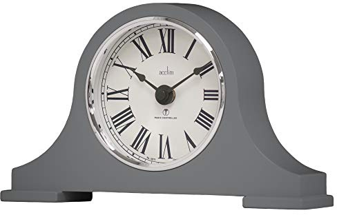 Acctim Foxton Radio Controlled Napoleon Mantel Clock (Aston Grey) | Radio Controlled Napoleon Fireplace Mantel Clock