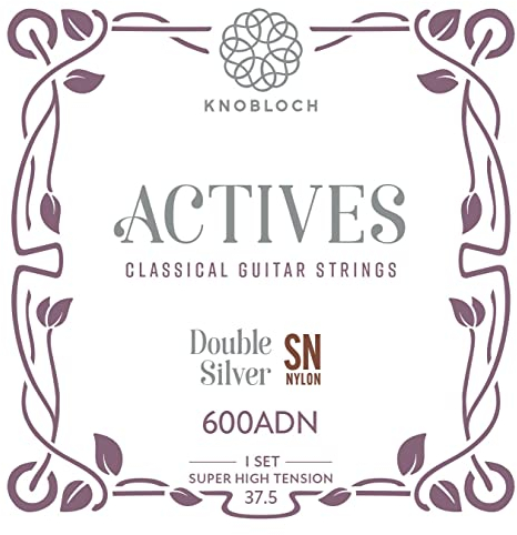 KNOBLOCH STRINGS - Cuerdas de Guitarra Española | 600ADN Actives Double Silver | Tensión Super-Alta 37.5 | Graves Brillantes y Agudos Matizados | Juego de cuerdas Flamenca y Clásica | Hechas en España