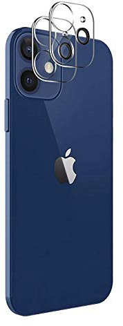 PHONILLICO Protection Caméra pour iPhone 12 Mini (5,4) [Lot de 2] Verre Trempe Intégral Lentille Appareil Photo Arrière