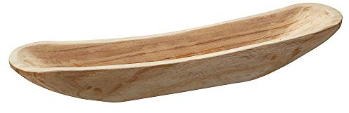 Cepewa Dekoschale Holzteller Bootform Paulownia-Holz Tischdekoration Schale 60x12cm (1 x Dekoschale Boot 12cm)