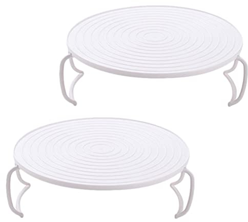 Cabilock 2PCS Steaming Rack Microwave Rack Plate Cover Plastic Steamer Rack Food Tray Shelf for Oven Pressure Cooker Kitchen Accessory