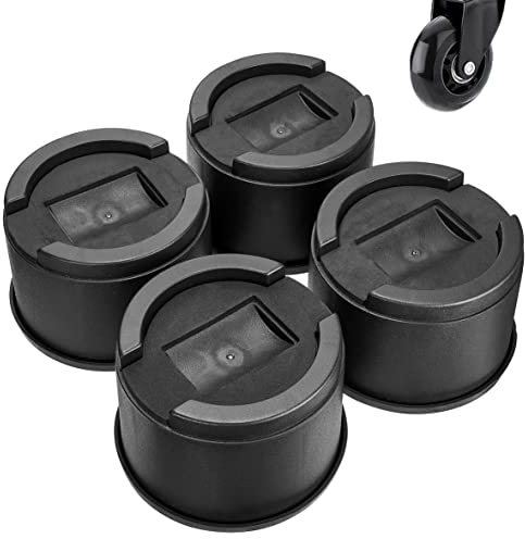 MixDora 3 inch Round Bed Chair risers for Castor Wheels Stackable Anti Slip Furniture Raisers Lifter for Desks Couches Sofas Table Set of 4