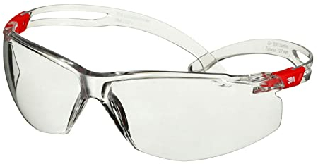 3M SecureFit 500 Schutzbrille, transparente/rote Bügel, Scotchgard Anti-Fog-/Antikratz-Beschichtung (K&N), transparente Scheibe, SF501SGAF-RED-EU