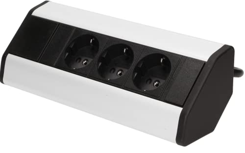 Orno AE-1359(GS) Möbelsteckdose ohne Schalter, 3x2P + E (Schuko) 1,8m Kabel - Produkt für den Deutschen Markt