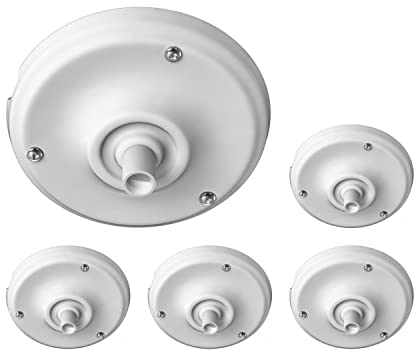 ledscom.de 5 Stück Baldachin, Porzellan, weiß, 105mm Ø