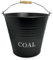 Winsome Coal Bucket with Wooden Grip Metal carry handle Black Coated Cast Iron Baskets Traeger drip Pail Pit Boss Oklahoma Joe's Grill Grease Bucket | 12 Liter Wide Open Top for Easy Filling