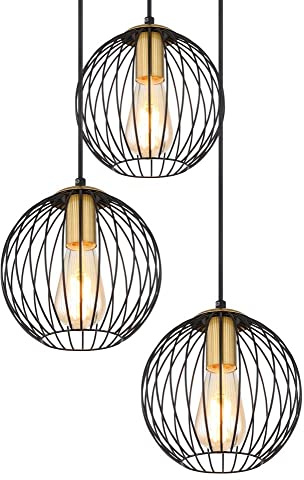 Globo Hängeleuchte Wohnzimmer 39 cm, Metall, Schwarz