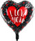 Folienballon Herz 45 cm Luftballon Hochzeit Helium Ballon Heliumballon Deko Liebe XL Geburtstag Party Deko Dekoration bunt JGA Partydeko- Kopper-24 - I love you schwarz rot
