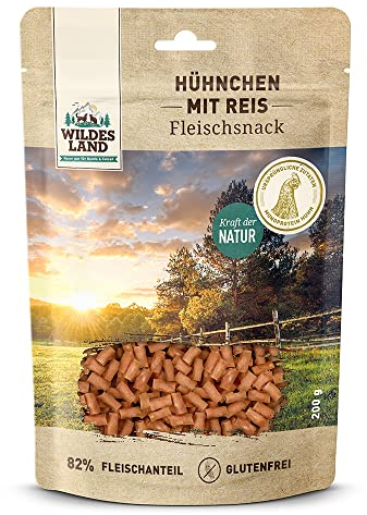 Wildes Land - Hühnchen mit Reis - 8 x 200 g - Hundesnack - Hundefutter - Getreidefrei