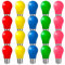 Belaufe 20 Stück Farbige LED Birnen E27 3W, LED E27 Bunte Glühbirnen außen, Dekorative LED Lampe, 220V AC, Gemischte Farben Rot Grün Blau Gelb Rosa, Kunststoff,