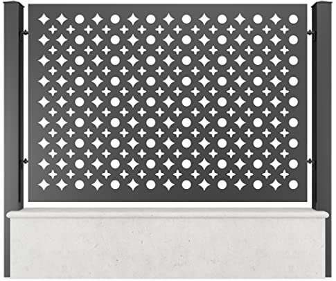 TODOME Panneau de clôture aluminium, modèle 40 noir(200 x 110)