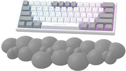 Attack Shark Grau Cloud Weiche, bequeme Tastatur-Handballenauflage, rutschfeste, ergonomische Wrist, Schreibtisch-Wrist, mechanische TKL/Gaming-Tastatur in voller Größe, 15,2 x 4,4 x 1,2 Zoll Wrist