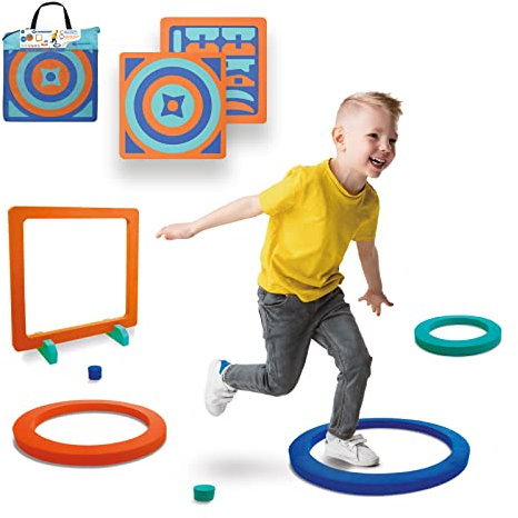 Schildkröt Active Games Set für Kinder – Kreativspiel & Geschicklichkeits-Parcours aus 28 Eva-Schaum-Teilen – Lernspiel für drinnen & draußen – fördert Koordination & Bewegung ab 5 Jahren