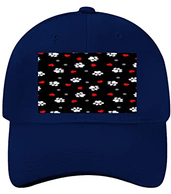 Miujonvy Unisex Vintage Washed Baseball Cap Dad Caps Dog Paw Baseball Trucker Caps, Navy 0, One size