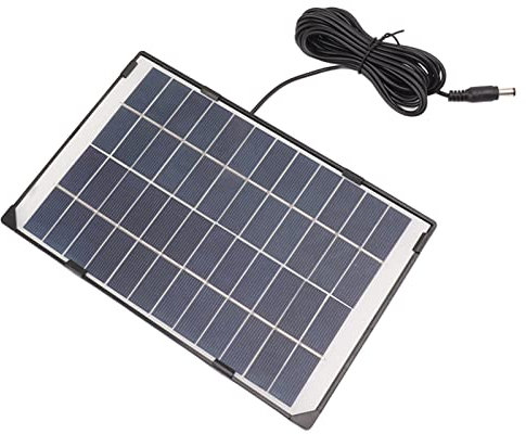 Fdit Panneau Solaire Mini Chargeur de Panneau Solaire Portable, 6w 12v Dc5521 Caméra Panneau Solaire Extérieur Accueil Surveillance Chargeur D'éclairage pour Lampe Solaire de Pelouse