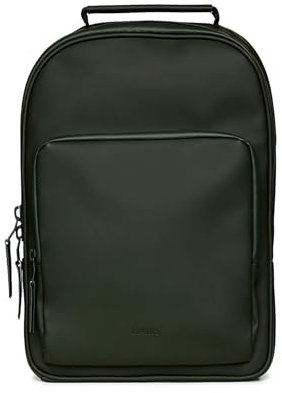 RAINS Regular & Large Book Daypack, Rucksack, Laptoptasche, wasserdicht, 2 Jahre Garantie, Schwarz, Grün , Regular, Minimalistisch