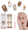 Foyute Semi Cured Gel Nail Strips, 20 Pcs Soft Self-Adhesive Gel Nail Polish Wraps Sticker for Salon-Quality Manicure Set with Nail File & Wooden Stick, Autumn Fall nail art Halloween Christmas